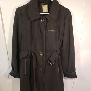 Tulle XL Dark Gray Women's Coat Wool Zipper Pockets